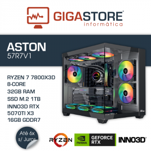 Desktop Gaming ASTON-57R7V1 RYZEN 7 7800X3D 32GB RAM 1TB SSD W11